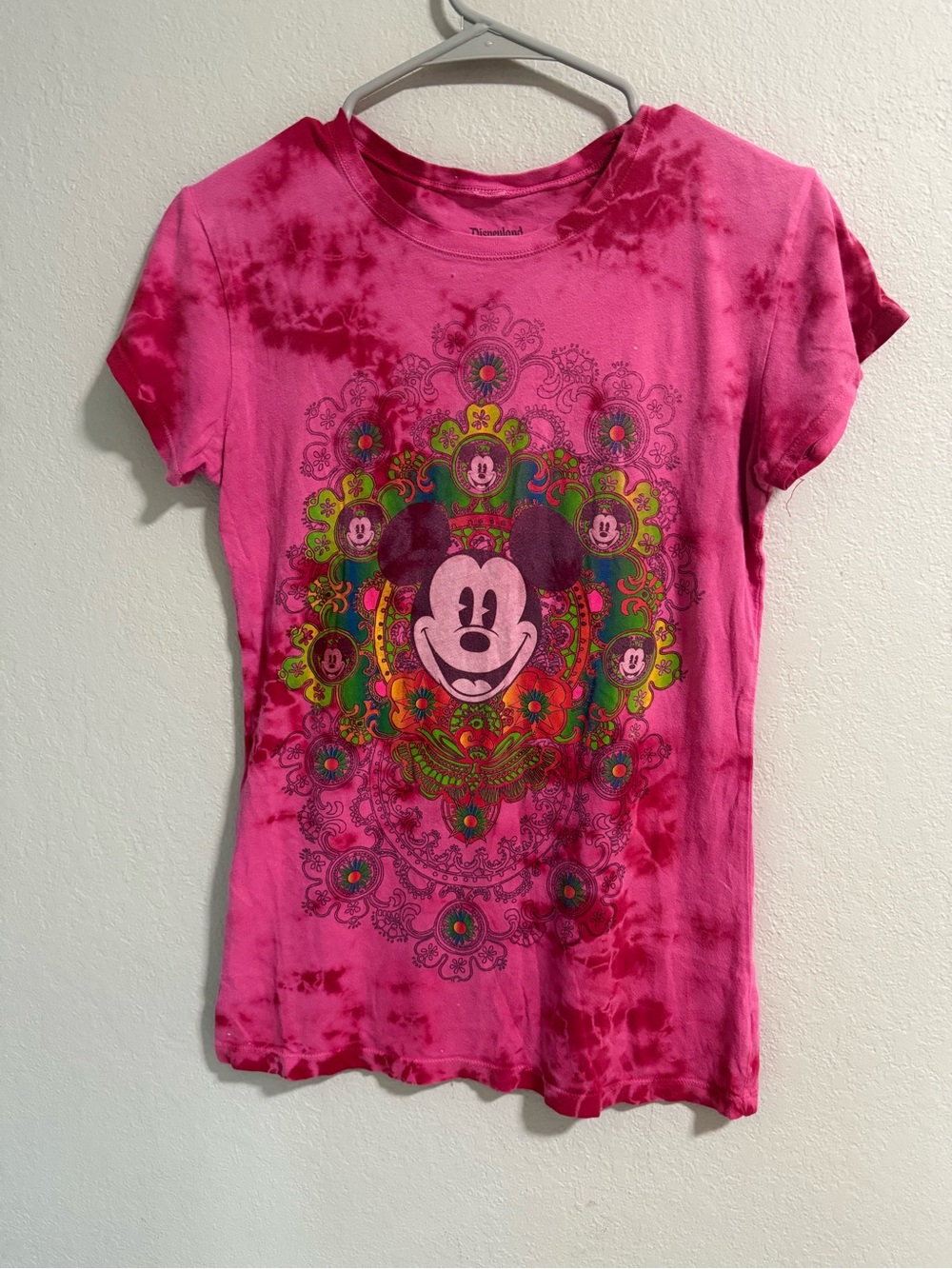 Disneyland Mickey Mouse Tie Dye Graphic Tee Pink Women’s Medium